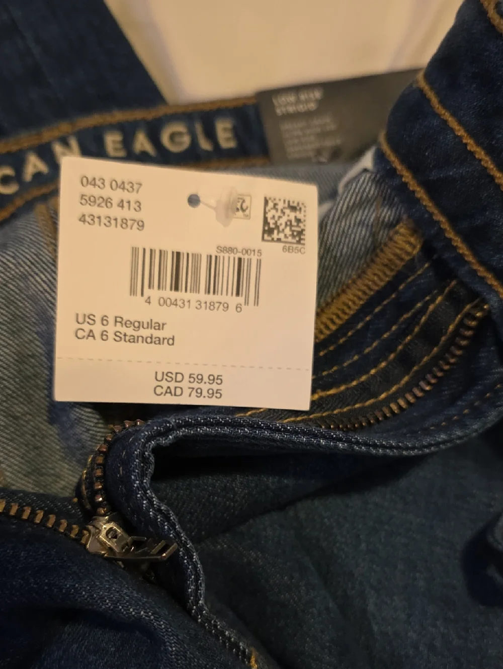 American Eagle Low Rise Strigid Ultra Wide Leg Jeans Size 6 - Picture 9 of 15